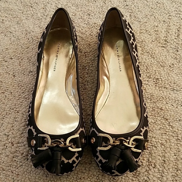 Tommy Hilfiger black tassel flats size 8 - Picture 1 of 5